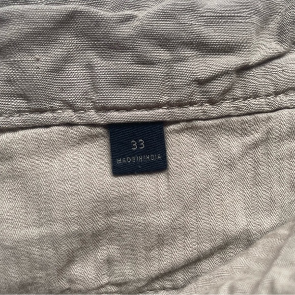 John Varvatos USA Linen Blend Flat Front Khaki Shorts - Picture 6 of 9